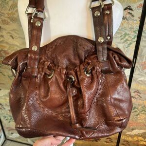 B.MAKOWSKY HOBO RICH BROWN SOFT LEATHER SHOULDER BAG